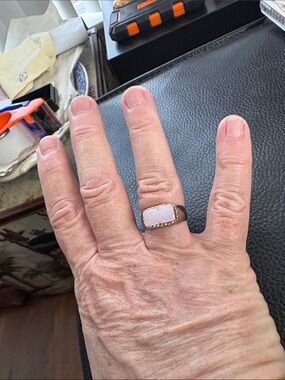 Sterling Plated Natural Jadeite Pink Unheated Lavender Burna  Gem Stone Ring